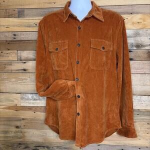 True Grit Shirt Men’s L Rust Corduroy Western Cowboy GORPCORE Outdoor Style